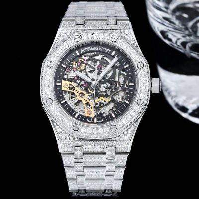 Full Diamond Audemars Frosted Gold Replica Piguet Royal Oak   Limited Watch